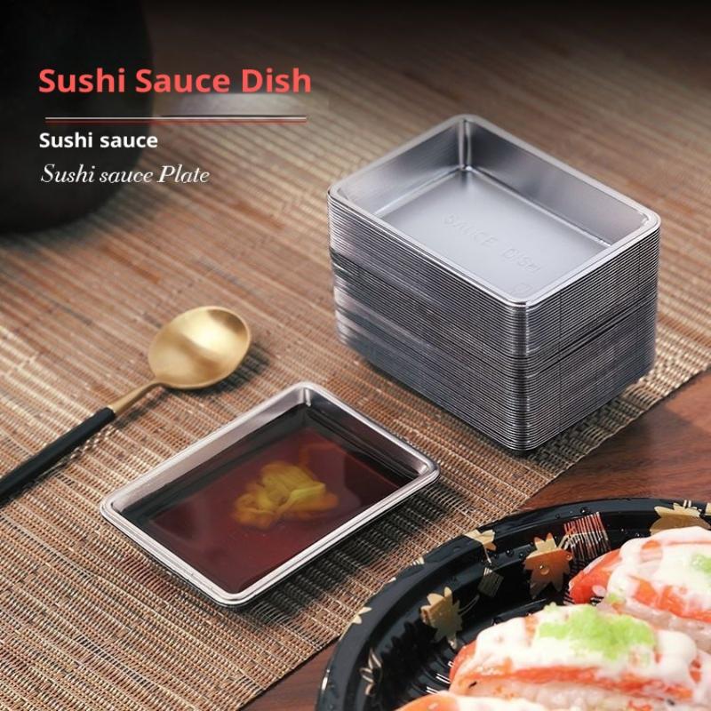 Sauce Dipping Cup - 100 個使い捨てソース皿寿司調味料トレイプラスチックマスタードボウルディッピングプレート酢容器家庭用サービングトレイ