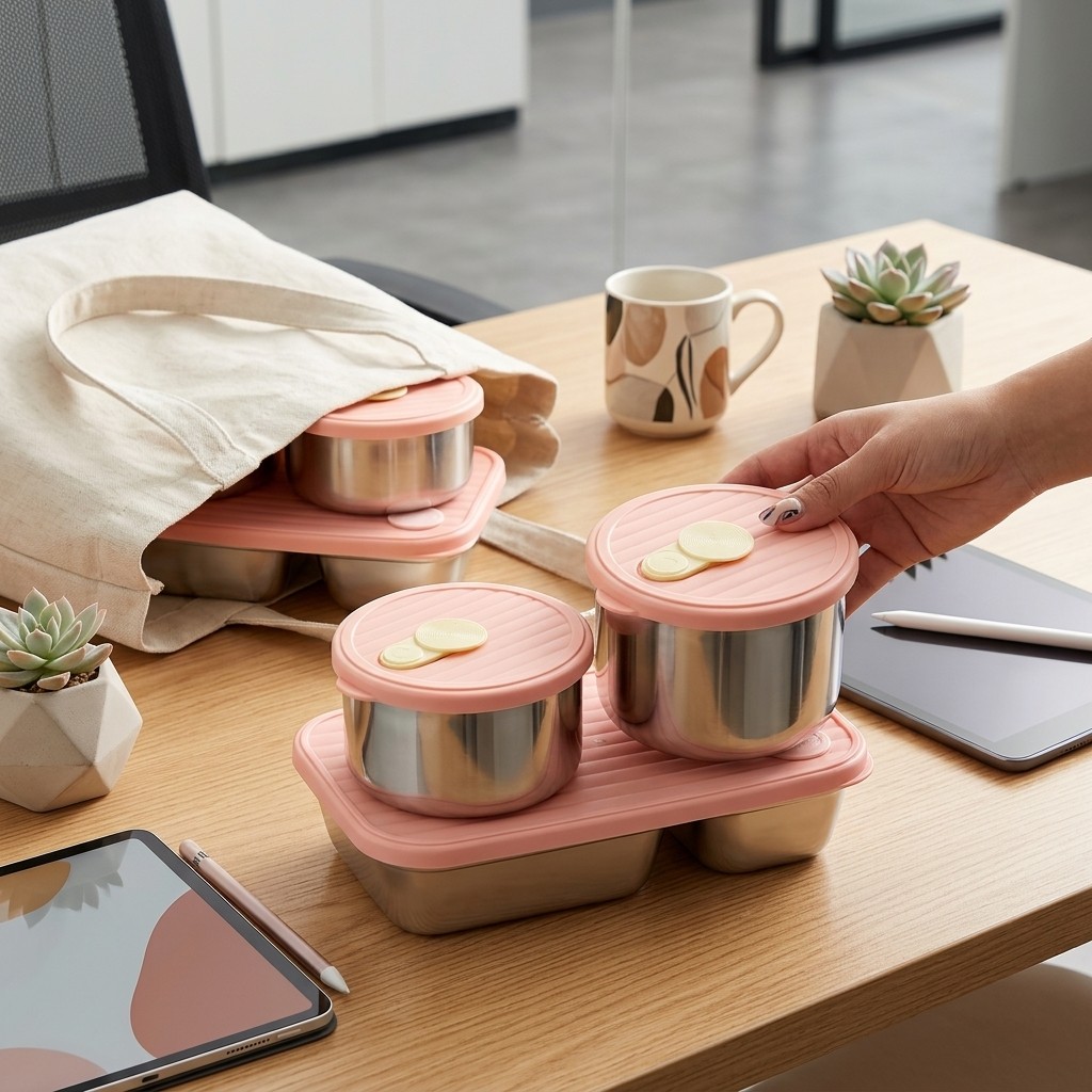 Meal Prep Bowl - 電子レンジ対応 304ステンレス製ランチボックスセット 弁当箱 食事準備用食品保存容器 子供 大人