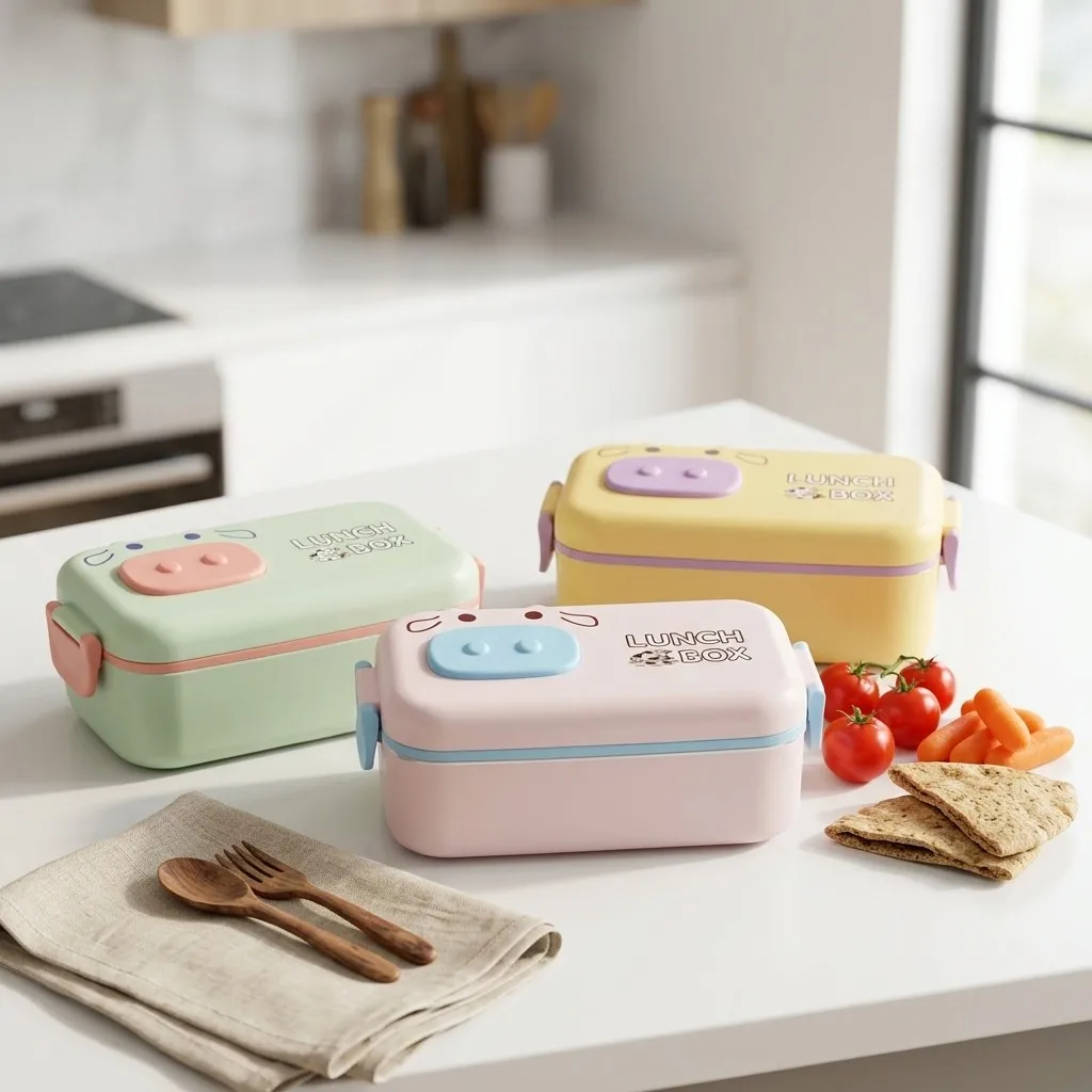 Meal Prep Or Prep Meal - 電子レンジ対応のプラスチック製弁当箱。密閉式で、仕切りとカトラリーが付属。お子様から大人まで、学校や職場での食事の準備や食品の保存に最適。