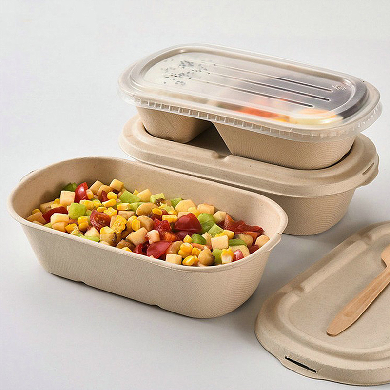 Meal Prep Bowl - 10/50 個使い捨てテイクアウトボックスランチボックスライトサラダ容器生分解性紙パルプ食品包装箱