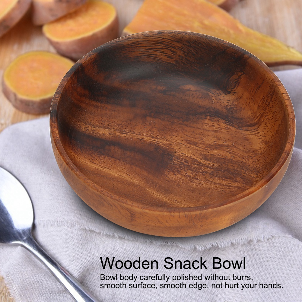 木製サービングボウル 木製スナックディッシュ フルーツフード - Meal Prep Bowl のレビューと価格