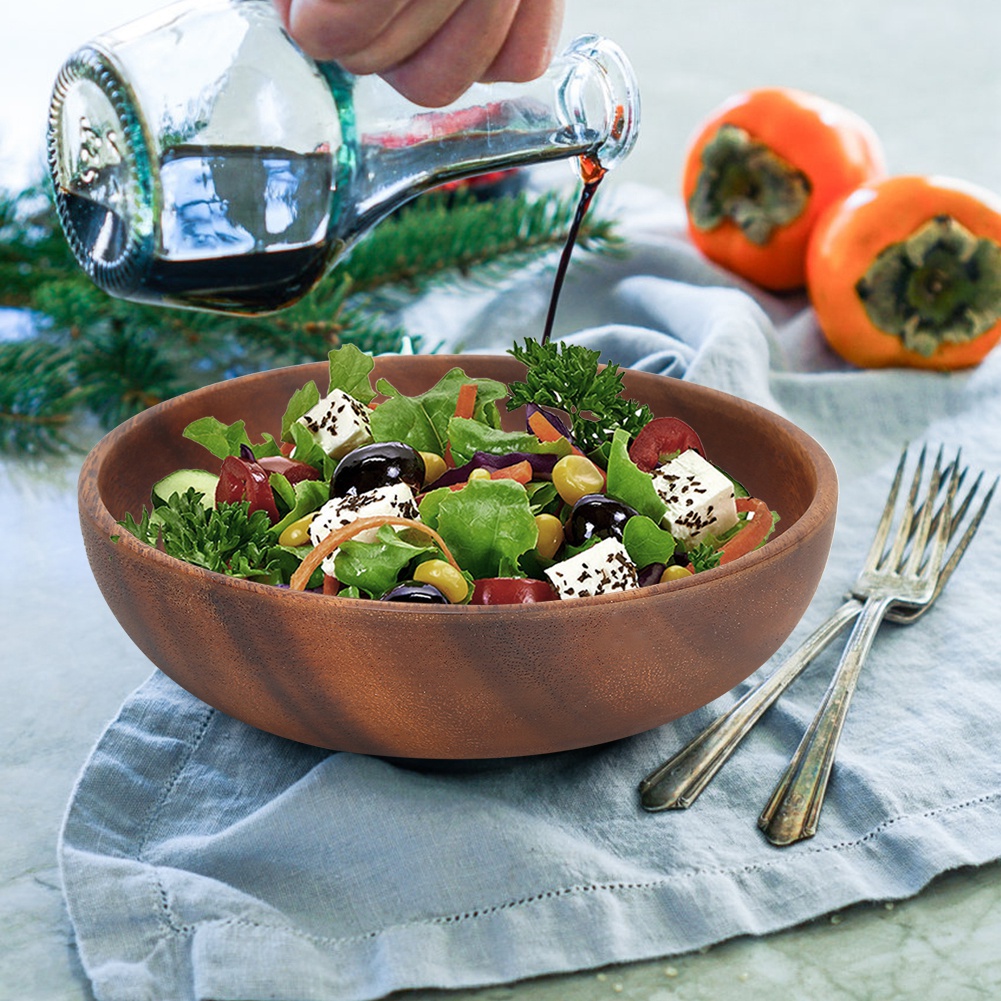 木製サービングボウル 木製スナックディッシュ フルーツフード - Meal Prep Bowl のレビューと価格