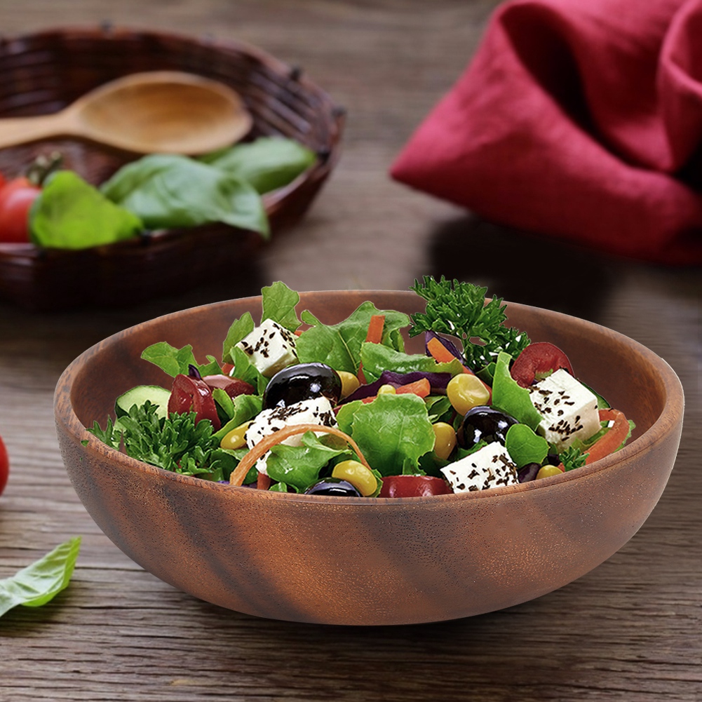 木製サービングボウル 木製スナックディッシュ フルーツフード - Meal Prep Bowl のレビューと価格