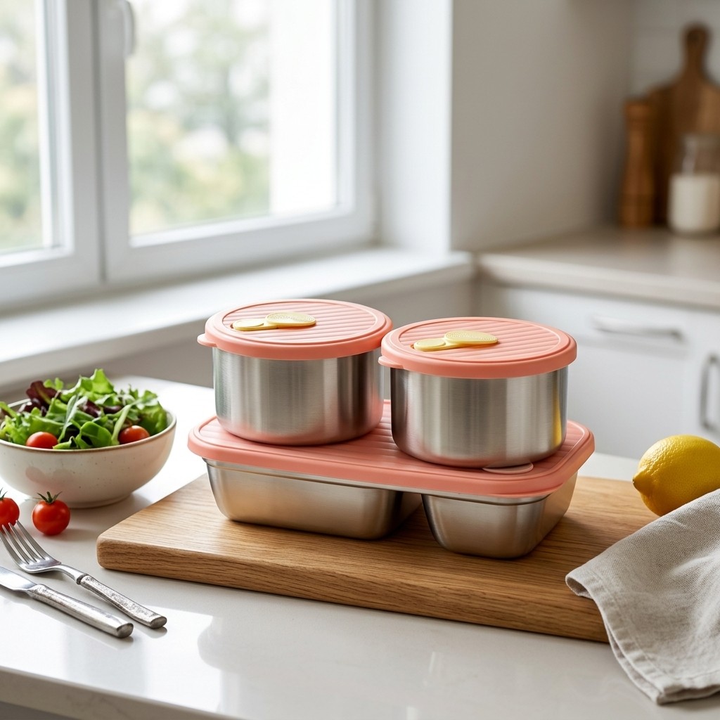 電子レンジ対応 304ステンレス製ランチボックスセット 弁当 - Meal Prep Bowl のレビューと価格