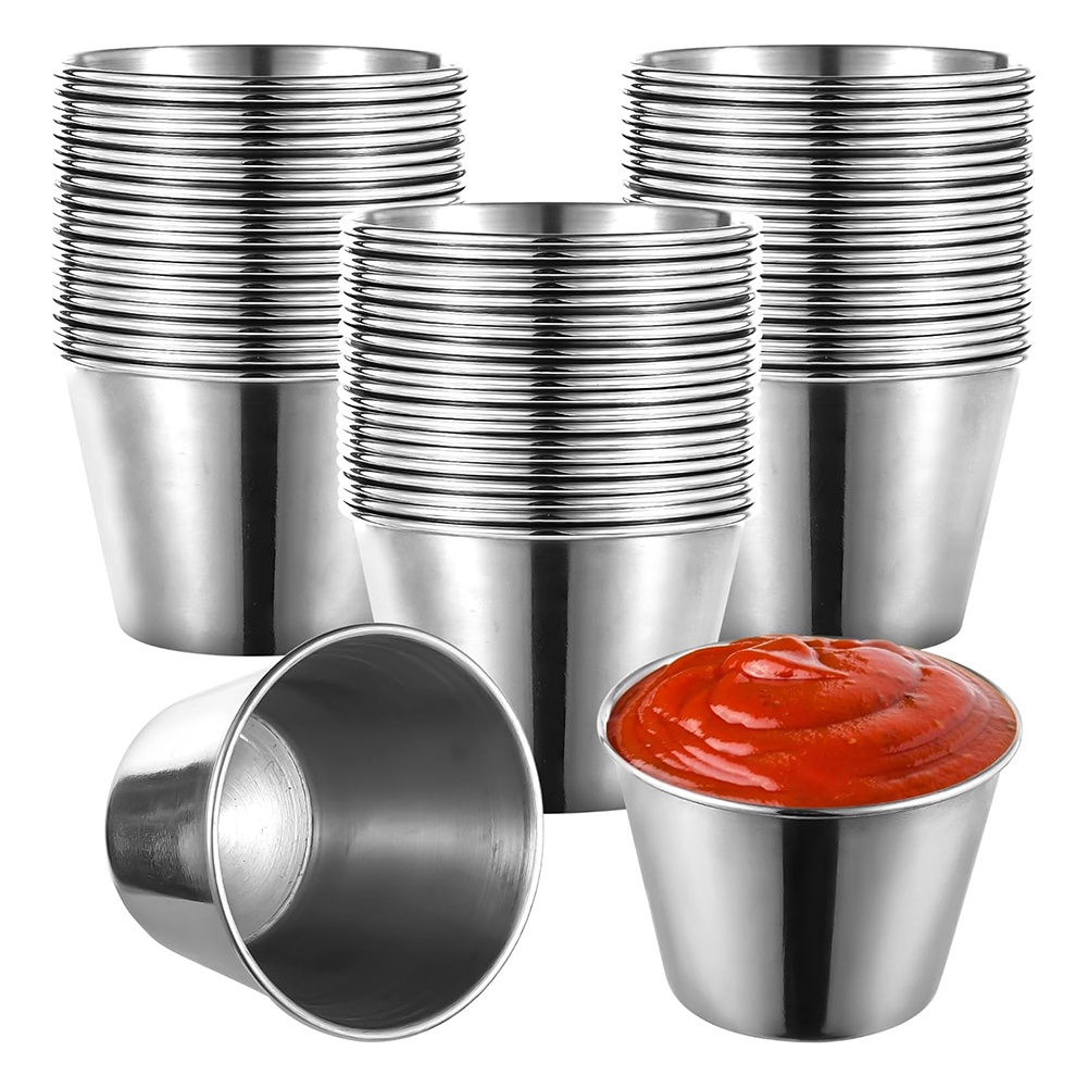 J1UL1N ステンレス製ソースカップ 60個入り、2.2オ - Sauce Dipping Cup のレビューと価格