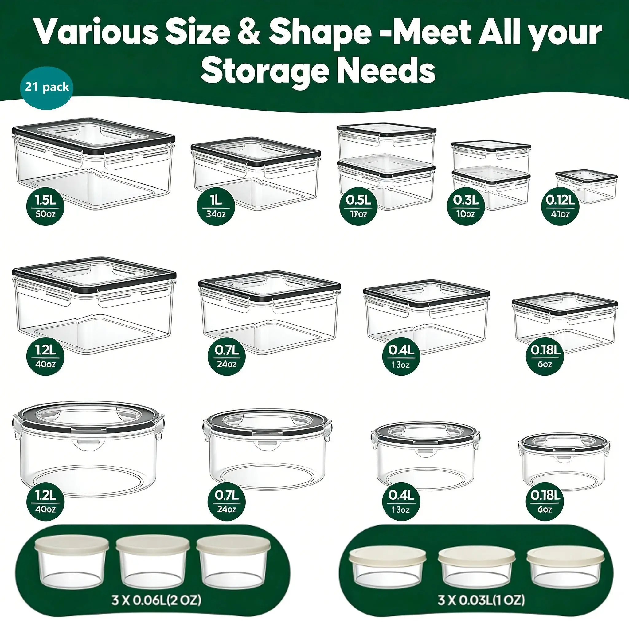 40個/42個/50個/52個/62個入り、蓋付きの大型密閉 - Meal Prep Kitchen のレビューと価格