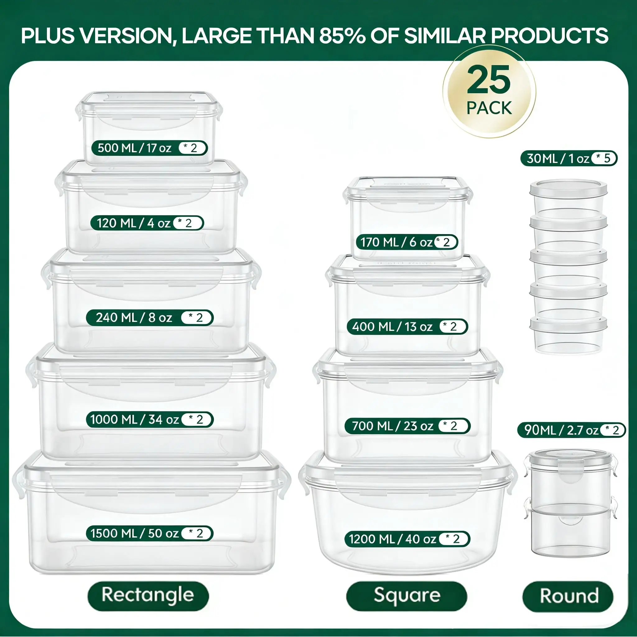 40個/42個/50個/52個/62個入り、蓋付きの大型密閉 - Meal Prep Kitchen のレビューと価格