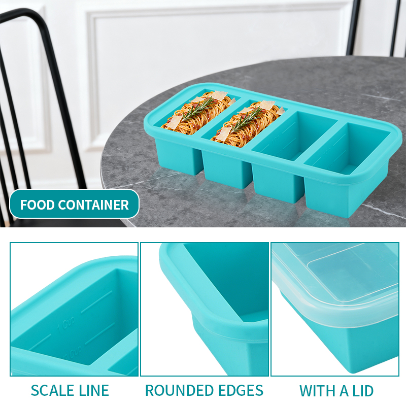蓋付きシリコン製冷凍トレイ型（2個または3個）、保存容器、ス - Meal Prep Template のレビューと価格