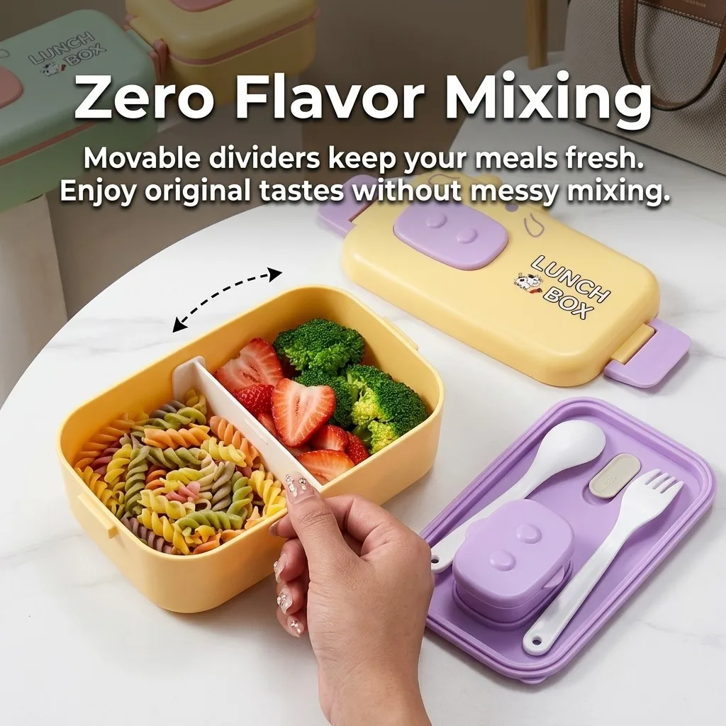 電子レンジ対応のプラスチック製弁当箱。密閉式で、仕切りとカト - Meal Prep Or Prep Meal のレビューと価格