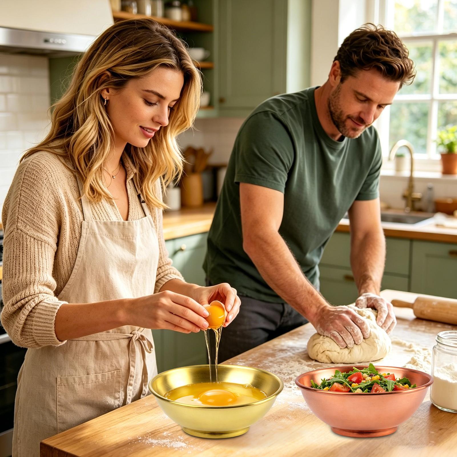銅製ボウル 大型保存容器 サラダ用銅製皿 家庭用サービング  - Meal Prep Bowl のレビューと価格