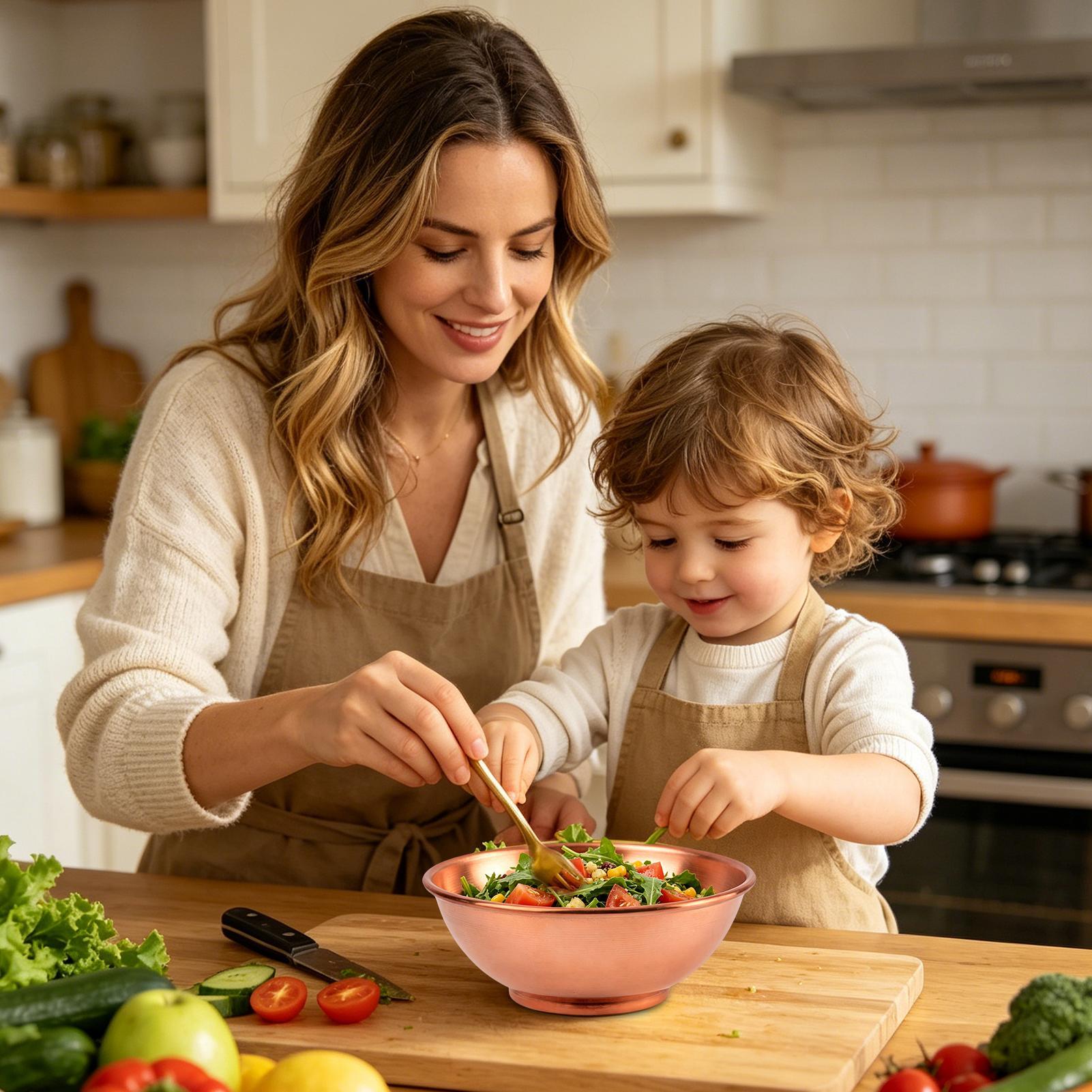 銅製ボウル 大型保存容器 サラダ用銅製皿 家庭用サービング  - Meal Prep Bowl のレビューと価格