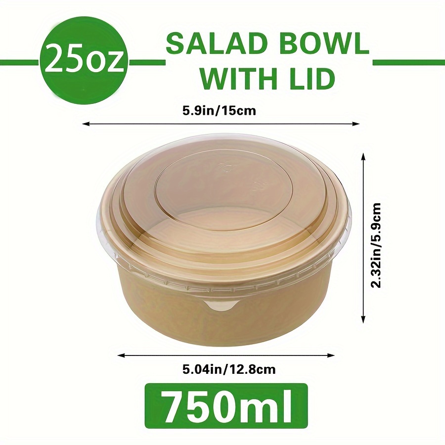 25オンス/750ml 25/50個入り 蓋付き紙ボウル、使 - Meal Prep Bowl のレビューと価格