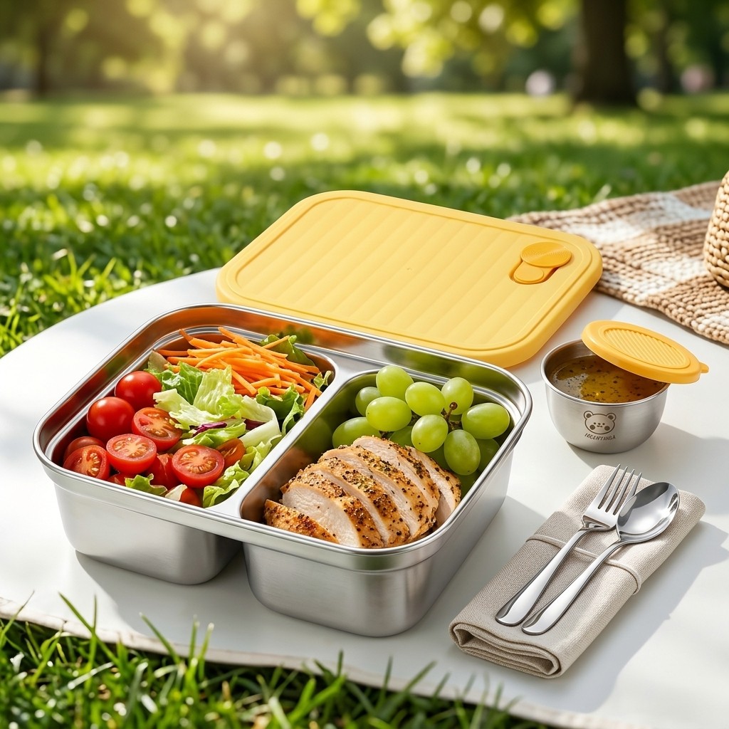 304ステンレス製ランチ容器、子供や学生向けの携帯用密閉ラン - Meal Prep Bowl のレビューと価格